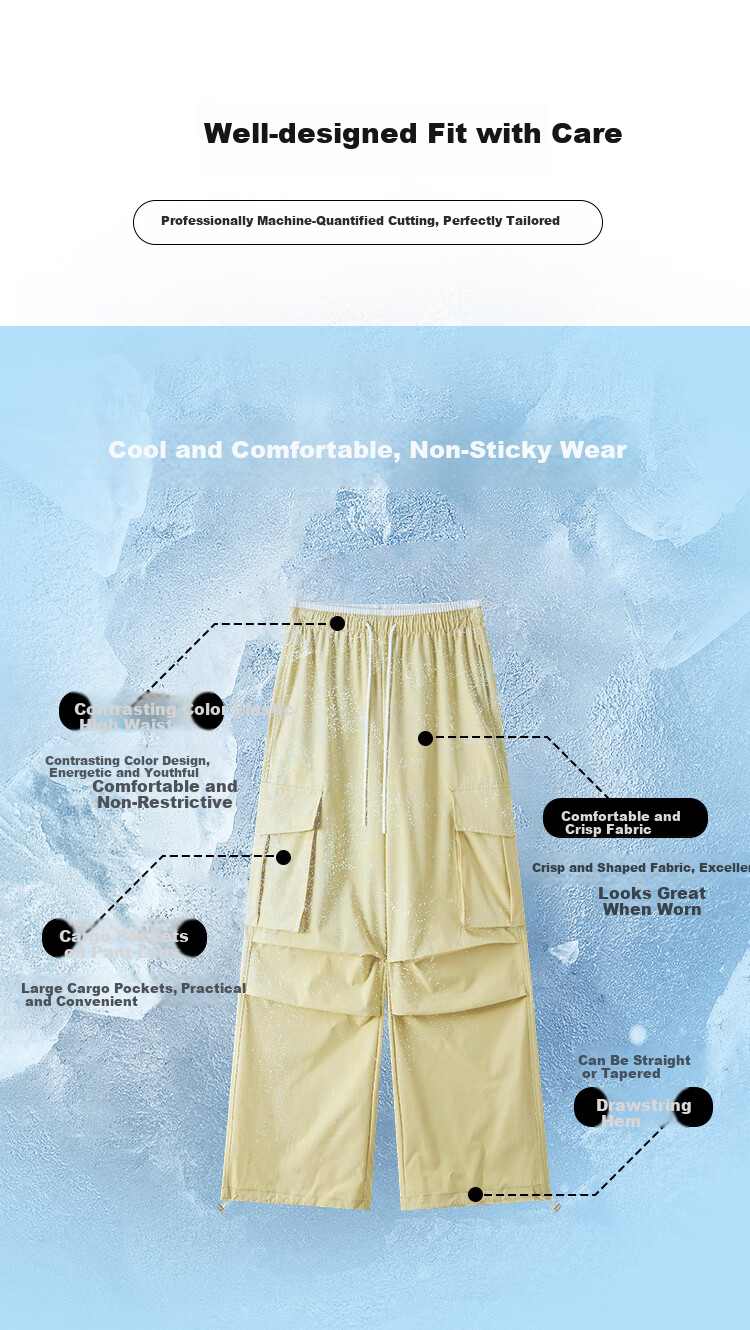 Free Style Women's Cargo Pants Summer Thin 2026 New High Waist Slim Drawstring Jogger Paratrooper Wide Leg Hiking Casual Pants 5