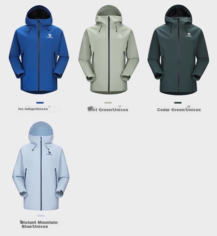 CAMEL Outdoor Single-Layer Waterproof Windbreaker Unisex 3-in-1 Mountaineering Jacket 6B001 Phantom Black, Unisex M 10
