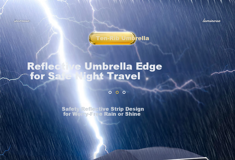 Paradise Umbrella Men's/Women's Three-Fold All-Steel Large Double Business Umbrella with Reflective Strips Rock Blue 1