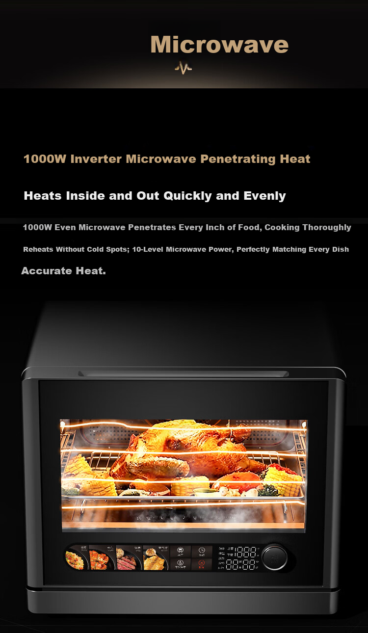 JD Jingzao New Home Micro Steam Oven All-in-One Smart Microwave Oven Toaster Steamer Air Fryer Multifunctional Inverter 28L Popular Cooking Stove WRA106 5