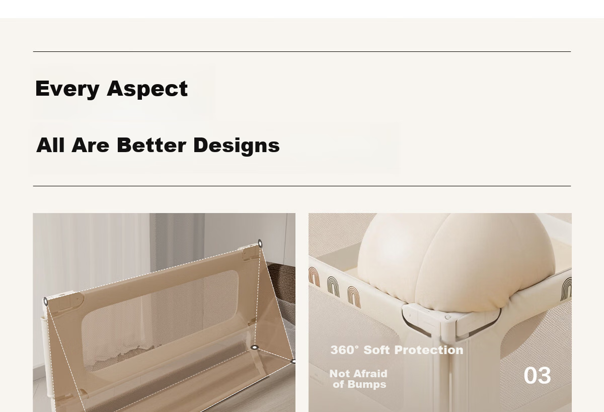 Beiyi Curved Bed Guardrail, Baby Fall Prevention Bed Rail, Bedside Barrier, L-Shaped Support Legs, Beiyi Rainbow Single-Sided Installation, 2m 25