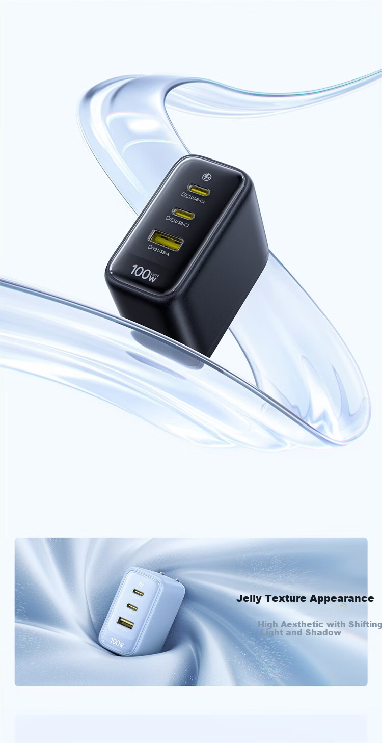Baseus Little Ice GaN Charger 100W High Power Fast Charger for Apple 17 Xiaomi Huawei Phones MacBook Neo Laptop Adapter Blue 13