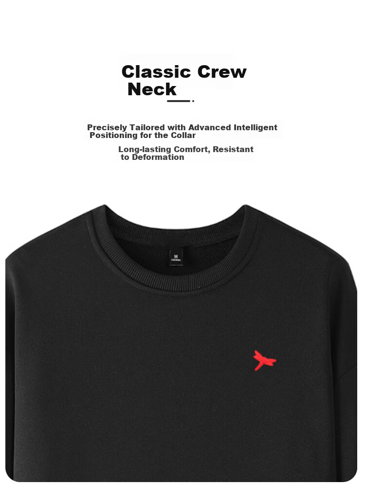 RED DRAGONFLY Men's Fleece-Lined Casual Comfortable Versatile Embroidered Crew Neck Long Sleeve Sweatshirt Heather Gray L 1