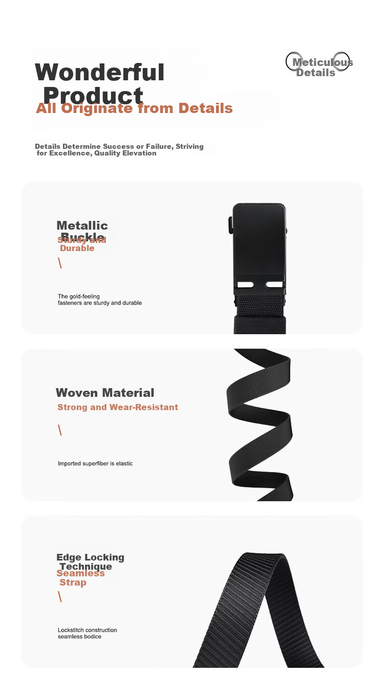 Biyoumei Men's Belt, Striped H-Shaped Buckle Automatic Tank Belt, Business Casual Birthday Gift Men's Leather Belt 1