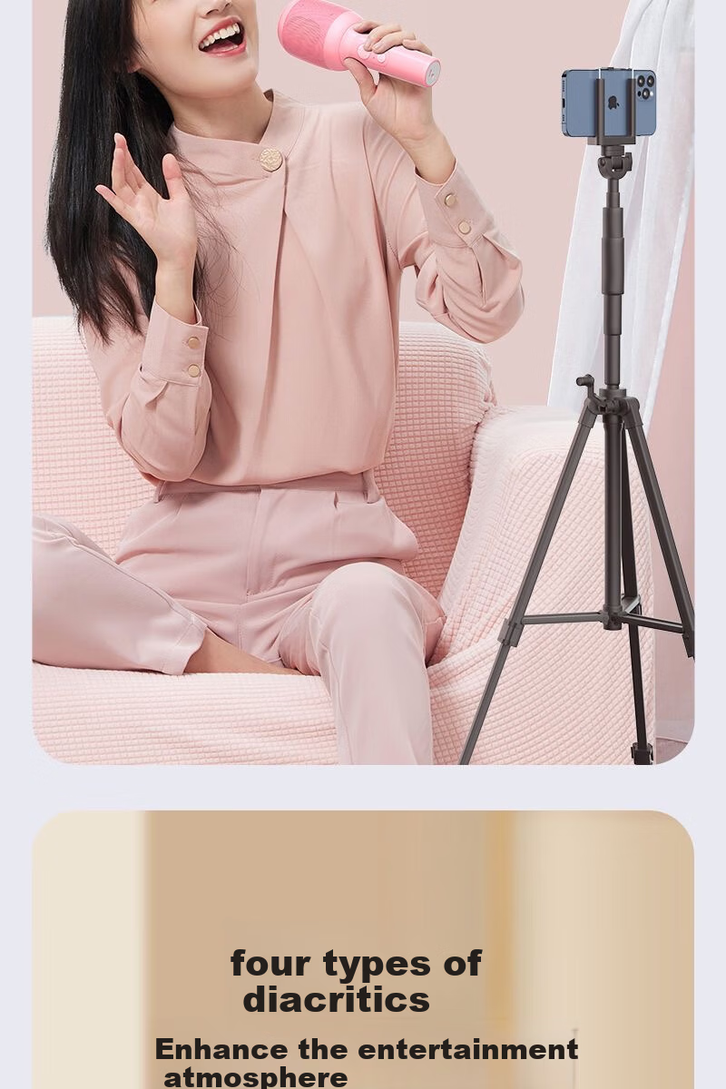 SANSUI F6 Wireless Bluetooth Microphone Speaker All-in-One KTV Home Karaoke Microphone for Kids Mobile Phone TV 8