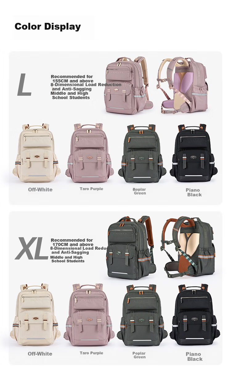Kala Sheep [2026 New Model] Junior High School 7-9 Grade Cloud Backpack ProMax Large Capacity Spine Protection Anti-Droop Bag 12