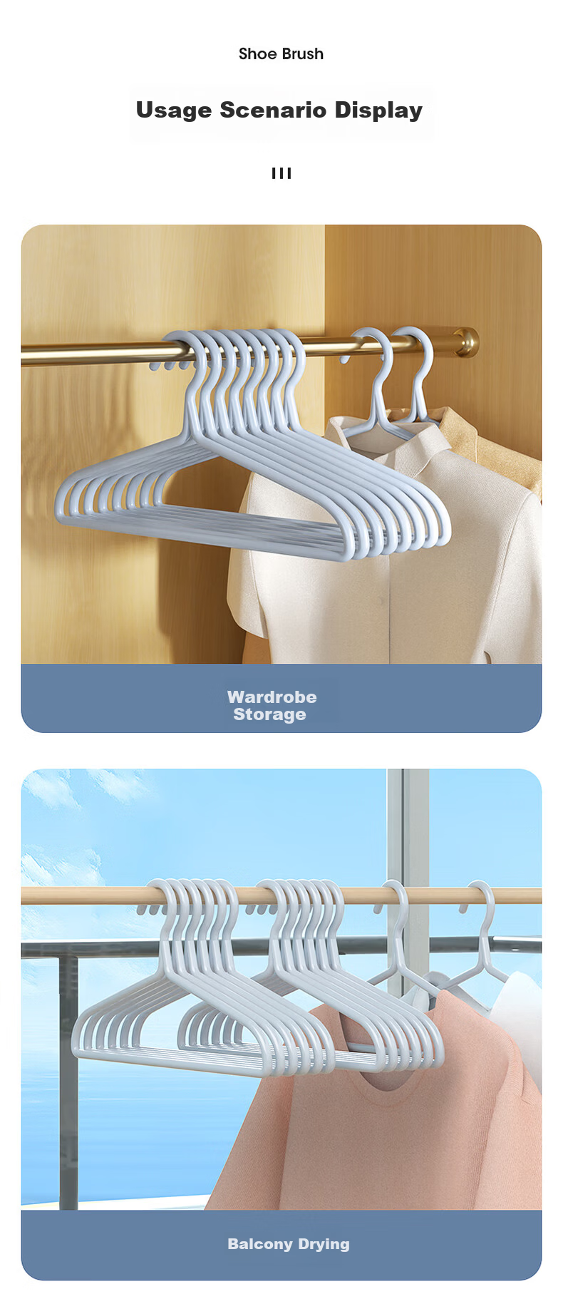 Meiliya Thickened Metal Clothes Hangers Household Shoulder Protection Non-Slip Wide Clothes Hangers 8-Pack Pink 13