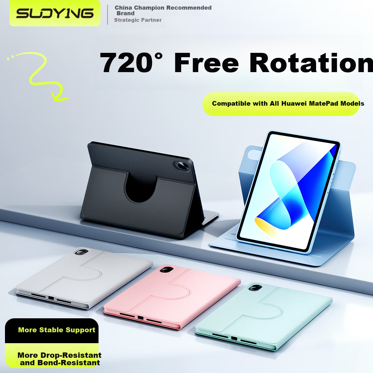 Suoying [720° Horizontal and Vertical Rotation] Compatible with Huawei MatePad 11.5s Tablet Case 2026/25/24 Agile Version/Soft Light Edition 11.5 Protective Smart Leather Cover