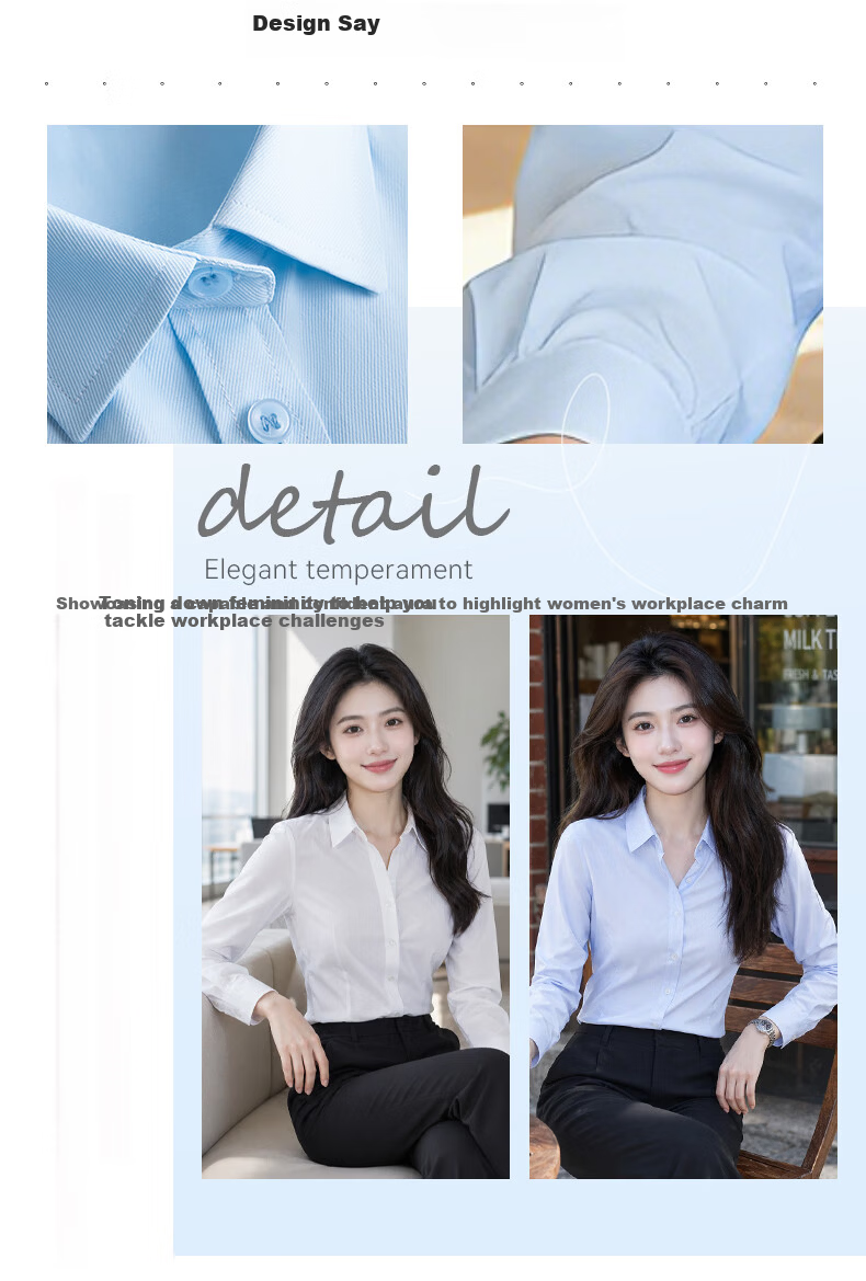 Chaoxu White Shirt Women's Daily Casual 2026 New Non-Iron Simple Long Sleeve Commuter Interview Professional Formal Shirt 2