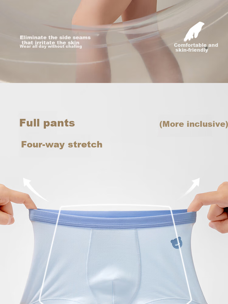Beitais Fetal Sebum Children's Underwear Boys Soft Moisturizing Breathable Cotton Boxer Briefs 4-Pack 18