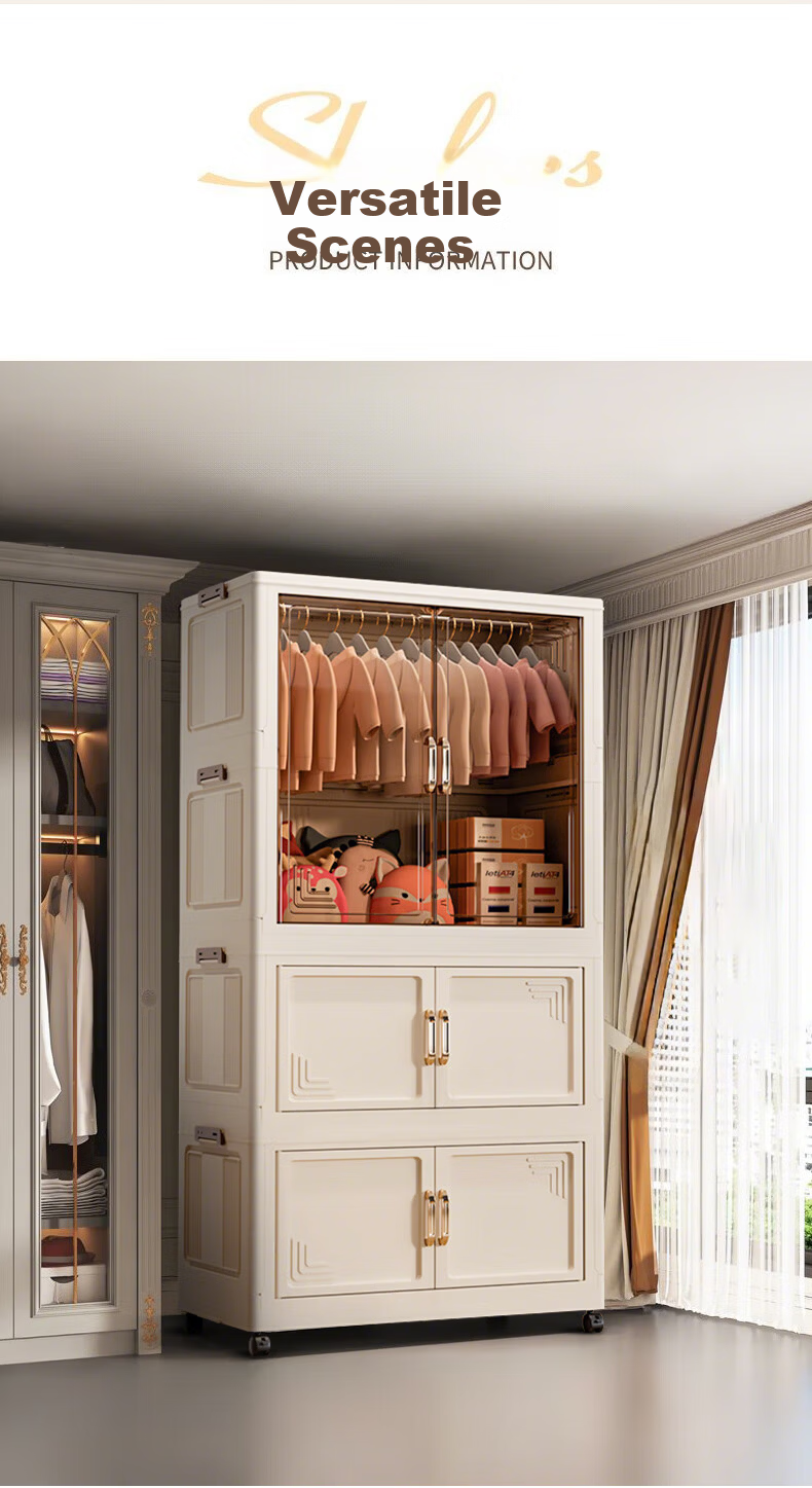 Quanpinwu Children's Wardrobe Easy No-Assembly Baby Clothes Storage Cabinet Bedroom Plastic Storage Cabinet Household Shelving Unit 10
