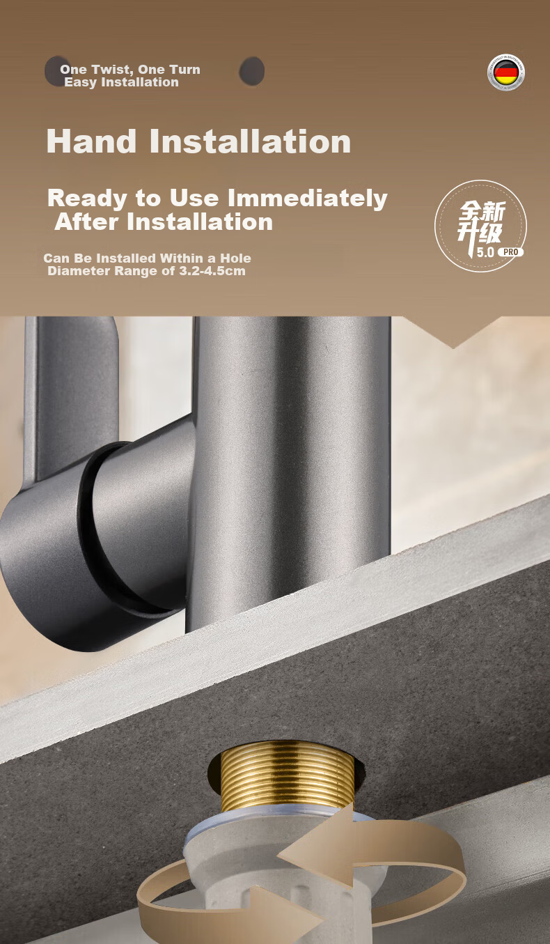 Baihan Faucet Basin Washbasin Faucet Bathroom Hot and Cold Two-in-One Mechanical Arm Basin Faucet 13