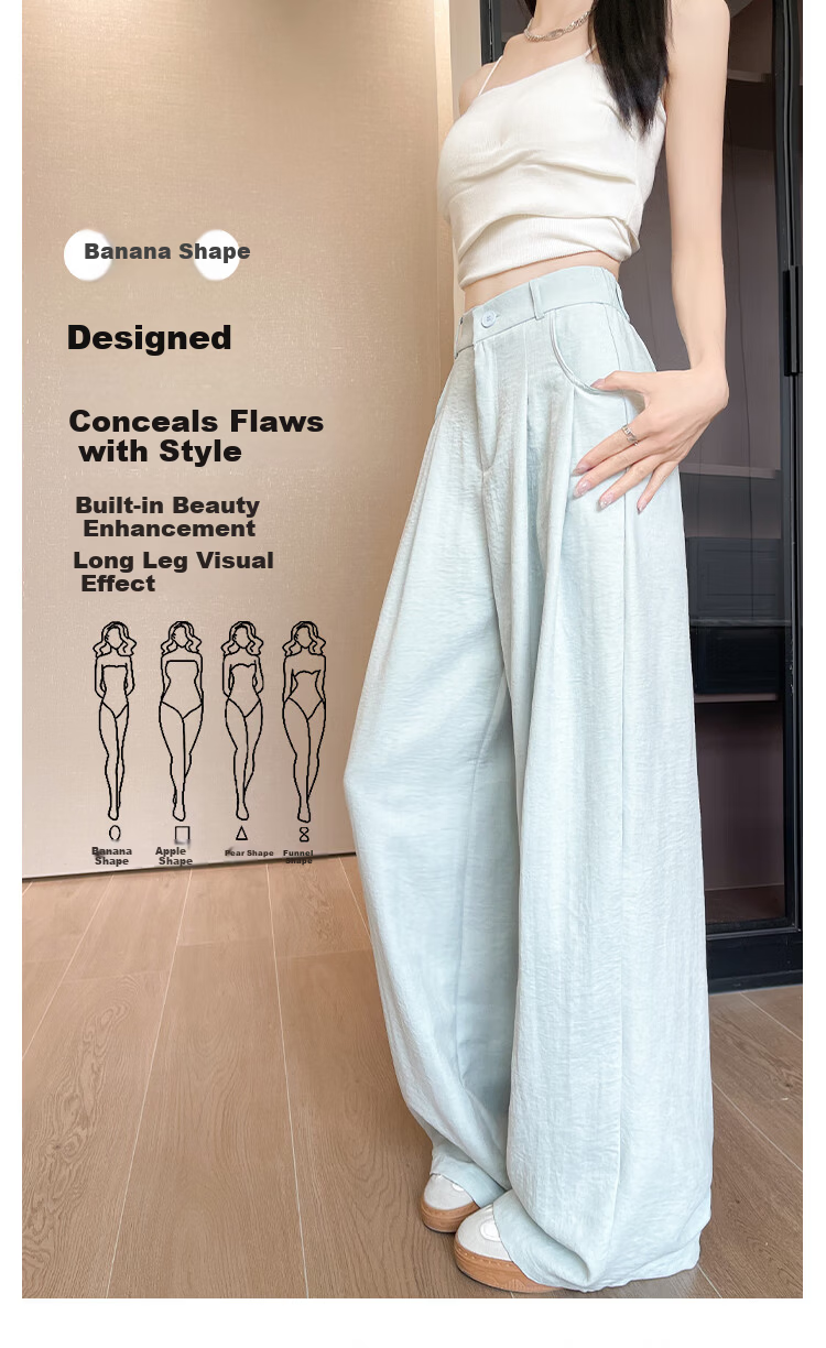 Borui Wide-Leg Milk Puff Yamamoto Pants Women 2026 Summer Thin High-Waist Straight Loose Casual White Suit Trousers 4