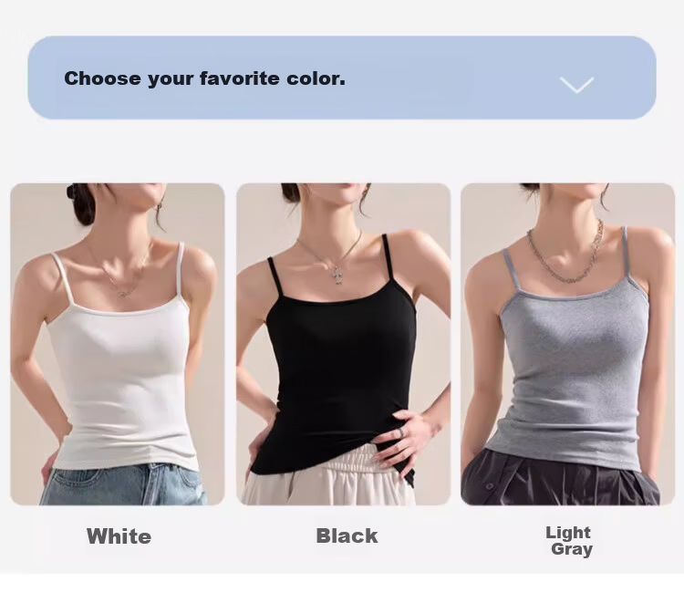 GUJIN Cotton Blend Women's Camisole Vest No Padding Base Layer Top Outerwear Blazer Inner Wear XL 6