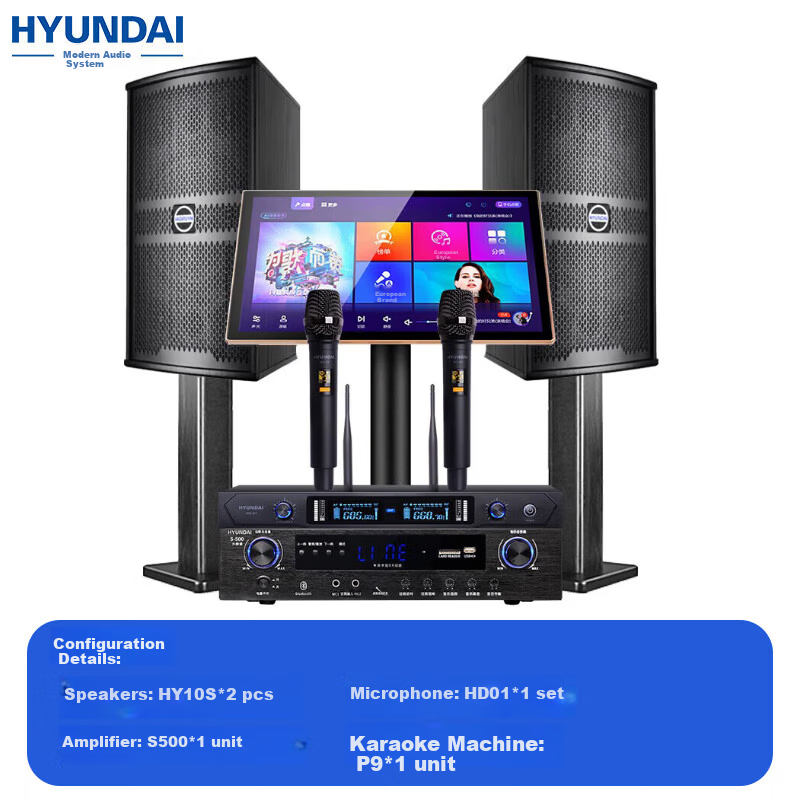 HYUNDAI HY10S Home KTV Sound System Full Set Singing Equipment Three-Way Home Theater Karaoke System
