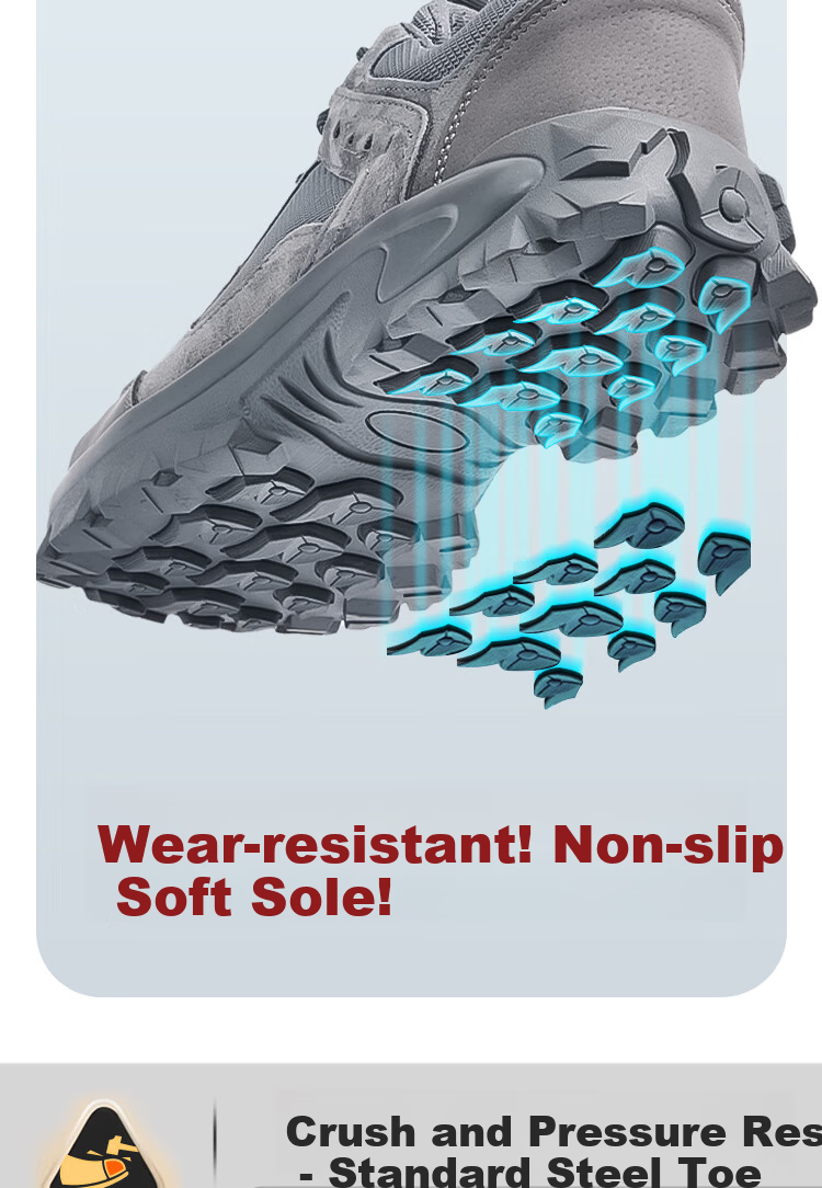 Dinggu Men's Labor Protection Shoes Gray Four-Season Anti-Smash Anti-Puncture Rubber Sole Comfortable JD1176hui37 4