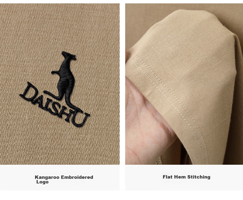 DAISHU 230g Heavyweight Pure Cotton Short Sleeve T-Shirt Men Summer New Solid Color Crew Neck Casual Loose Breathable Top 6