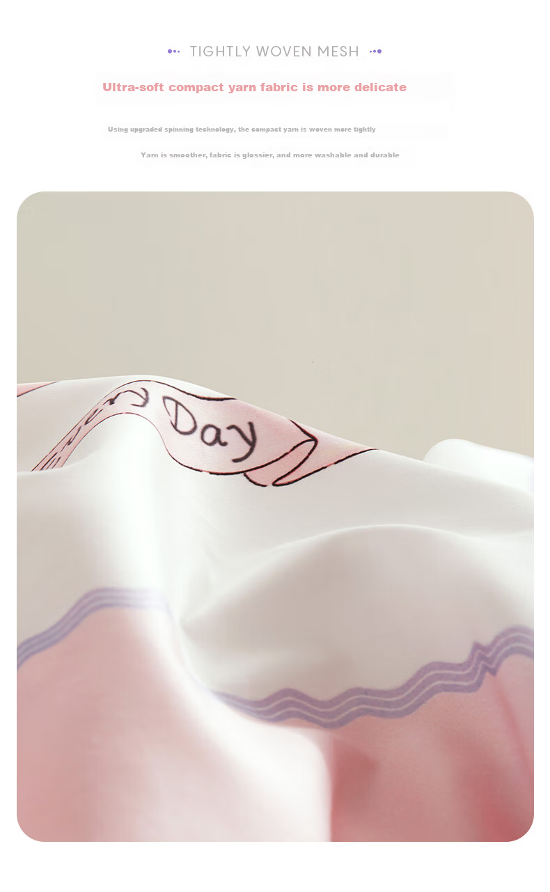 Luolaikids Three-Piece Set, Maternal And Infant Class A 60-Count Pure Cotton Dormitory Single Bed Sheet, Cotton Duvet Cover Pillowcase, 150*215 4