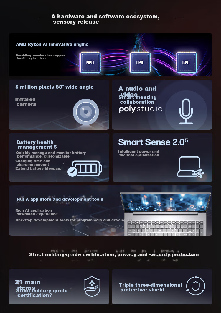 HP Zhan 99 High-Performance Laptop AI Ryzen Edition 16-inch R7-8845HS 32GB 1TB 2.5K Display 3