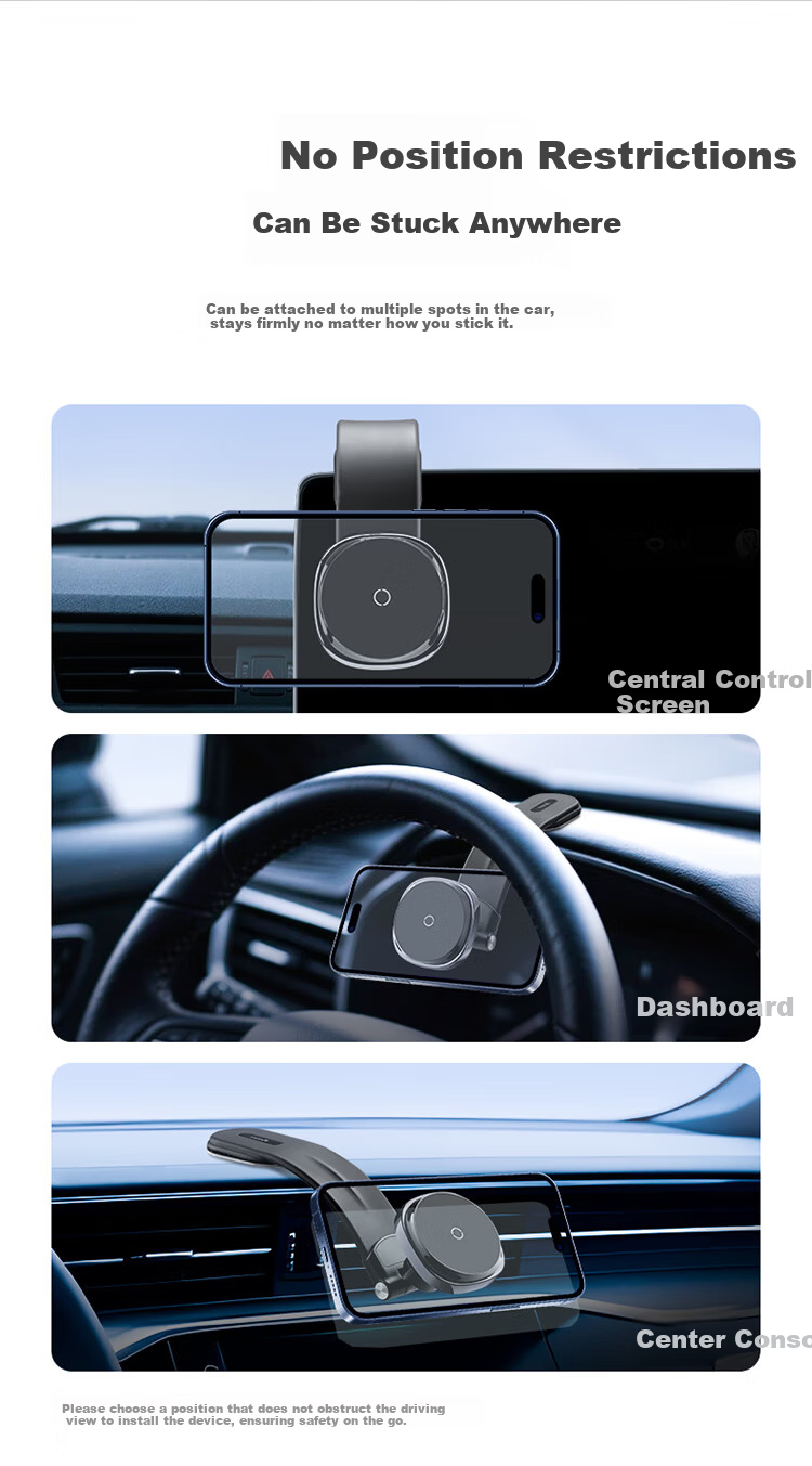 BULL BULL Car Magnetic Wireless Charger Phone Holder Multi-Angle Adjustable Dashboard Mount 7