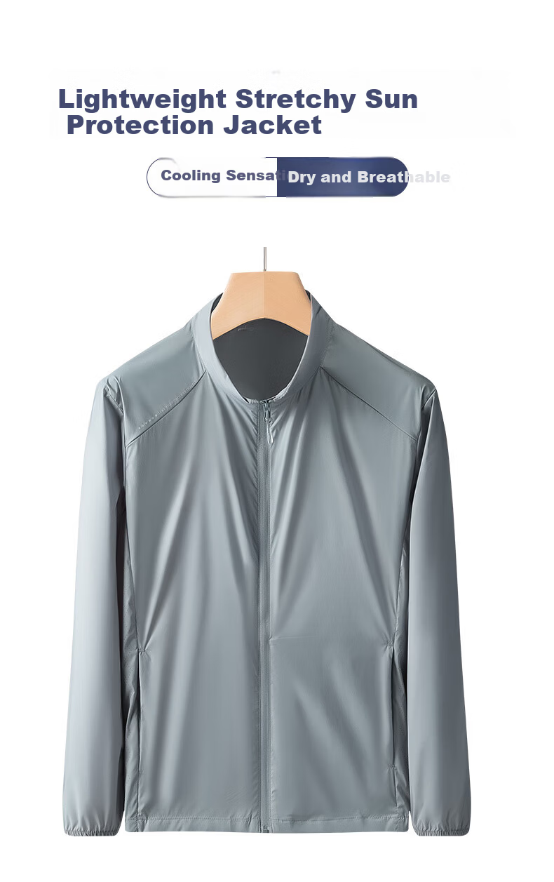 ROMON Father's Day Gift Men's Sun Protection Jacket Long Sleeve Lightweight Breathable Skin Jacket 4