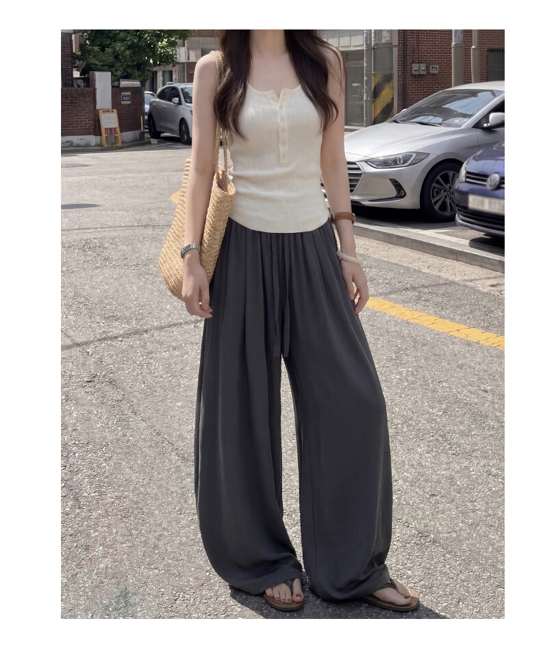 Xueqiman Linen Curved Blade Pants Women Summer Thin Pants 2026 New Ice Silk Draped Balloon Tencel Casual Pants Women 23