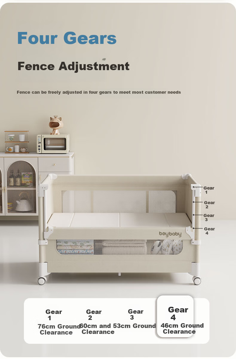 Beitule Baby Crib Convertible Large Bed Rocking Portable Foldable Multifunctional Sleep Soothing Device Basic Model 6