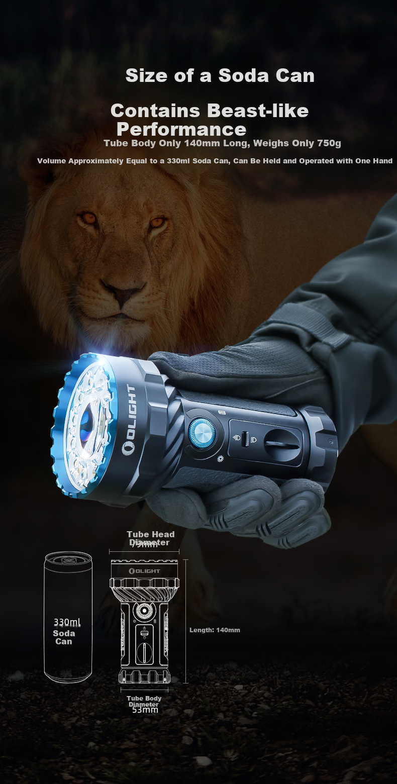 OLIGHT Warrior Mini 2 High Brightness Outdoor Camping Emergency Flashlight 10000 Lumens 1