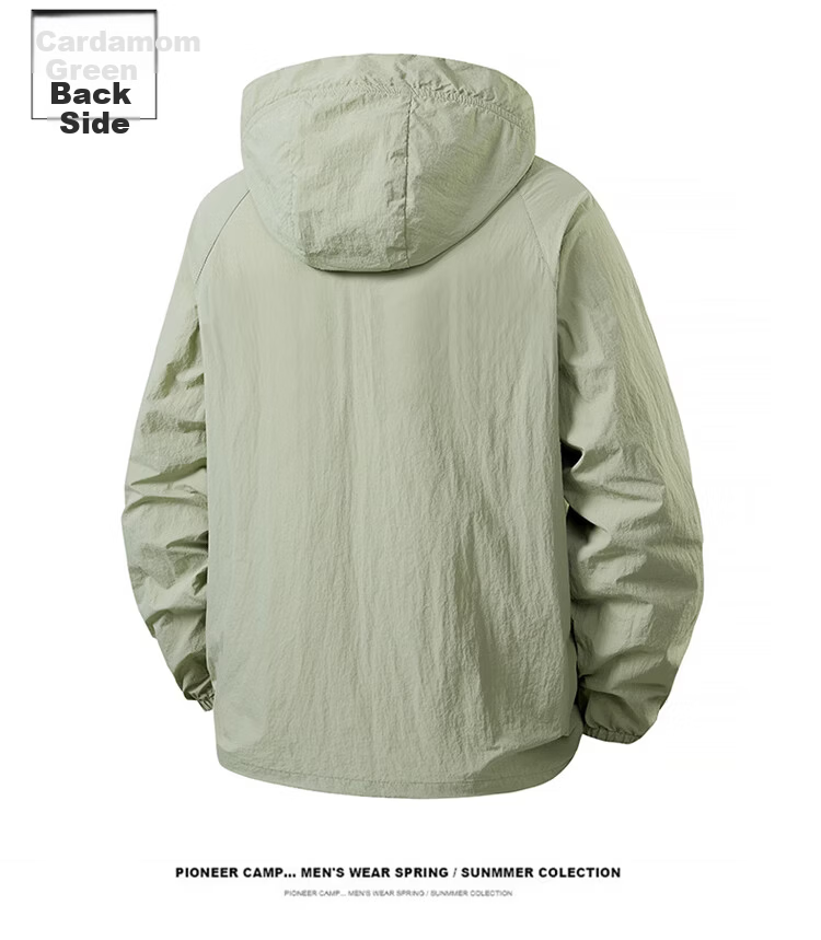 JEEP SPIRIT Men's Summer Lightweight Breathable Versatile Hooded Sun Protection Jacket Dark Gray XL 3