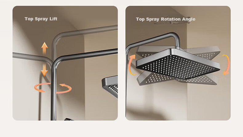 Vanward Shower Set Complete Bathroom Shower Head High Pressure Thickened Main Body Piano Key 52 20