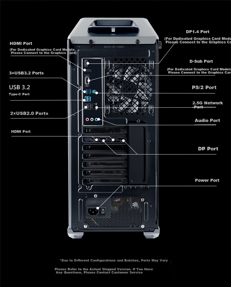 MACHENIKE Dawn High-Performance Gaming Desktop Computer (I7-14700KF, 32GB DDR5, 1TB SSD, RTX5070Ti, 360mm Liquid Cooling) 17