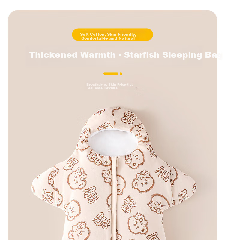 Doxiluca Baby Sleeping Bag Autumn Winter Toddler Leg-Separated Anti-Kick Fleece Warm Cute Bear Coffee 90cm 1