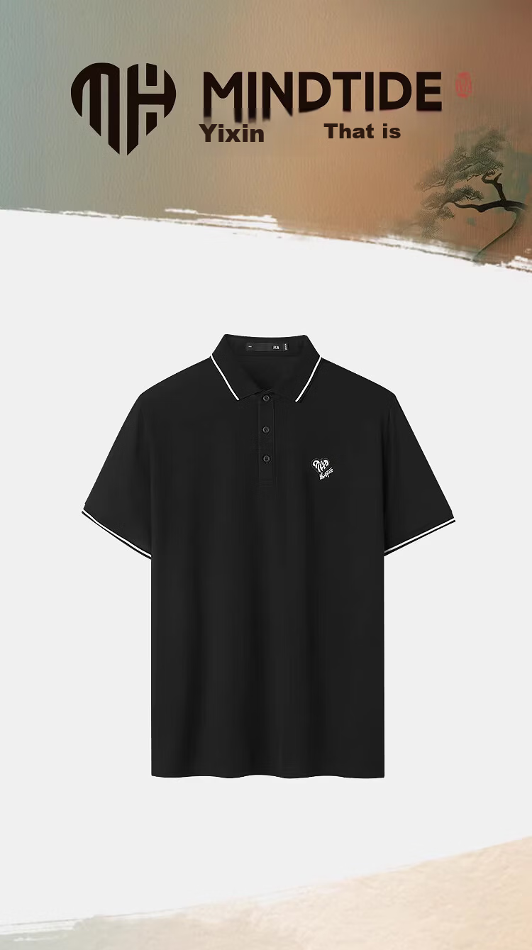 HLA Hailan Home Men's Short Sleeve Polo Shirt 26 Yixin Embroidered Cooling Short Sleeve Summer Shirt 1