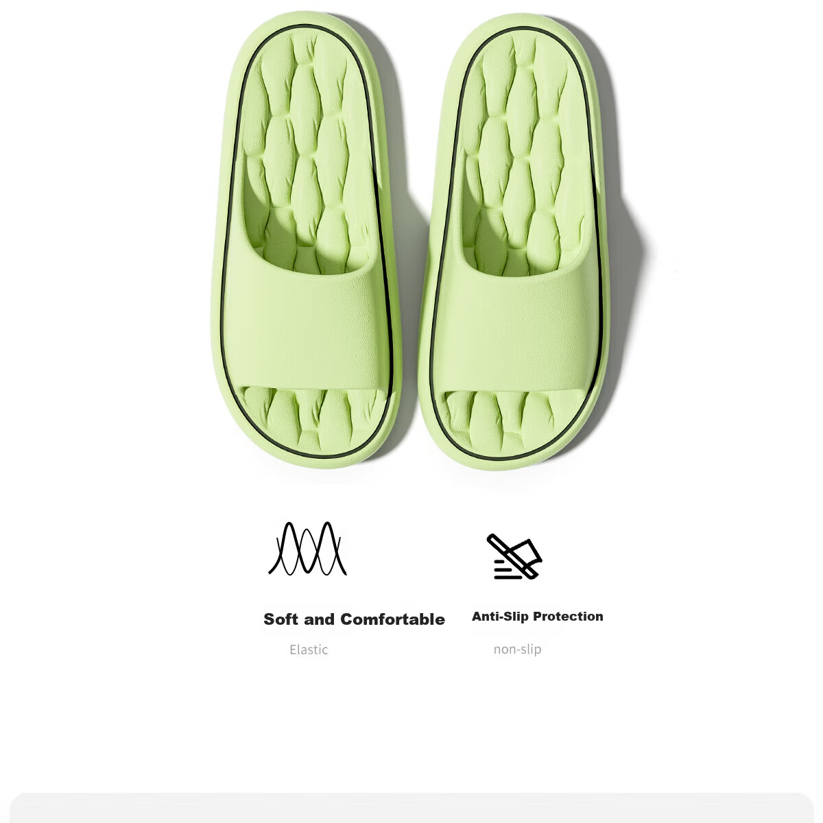Zhiying Men's and Women's Home Shower Soft Sole Bathroom Couple Non-slip Silent Slippers Gray Size 40-41 3