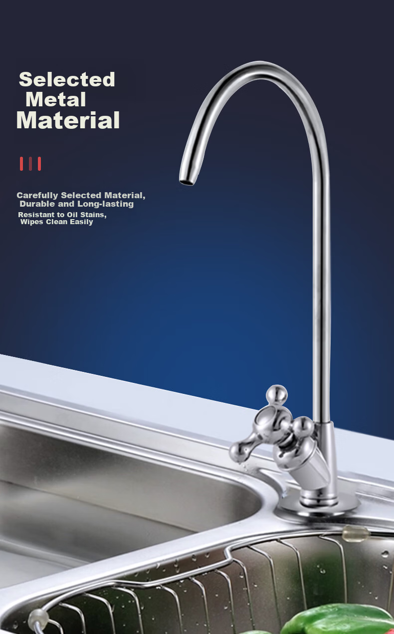Jingwanhui Water Purifier Faucet American Style Small Curved Single Outlet Household Direct Drinking Machine 2-Point Pure Water Quick-Open Faucet JW1401 6