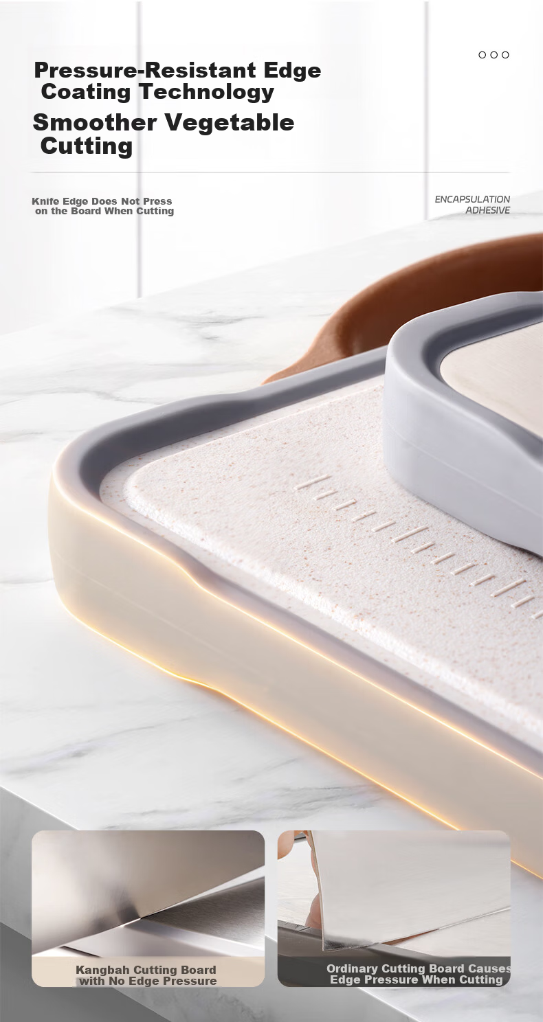 KOBACH Antibacterial Stainless Steel Cutting Board Thickened Non-Slip Mold-Resistant Double-Sided Chopping Board Medium 40*28*1.8cm 8
