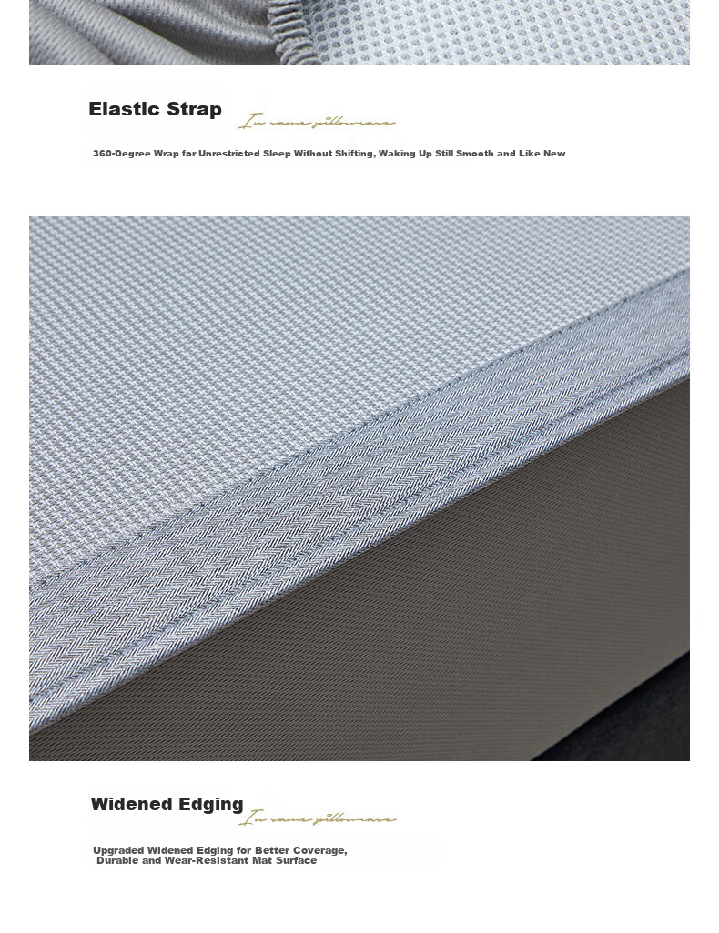 Hodo Antibacterial Ice Silk Cooling Mat Three-Piece Set Cooling Air-Conditioned Mat Home Use 1.5m Fitted Sheet Light Gray 23