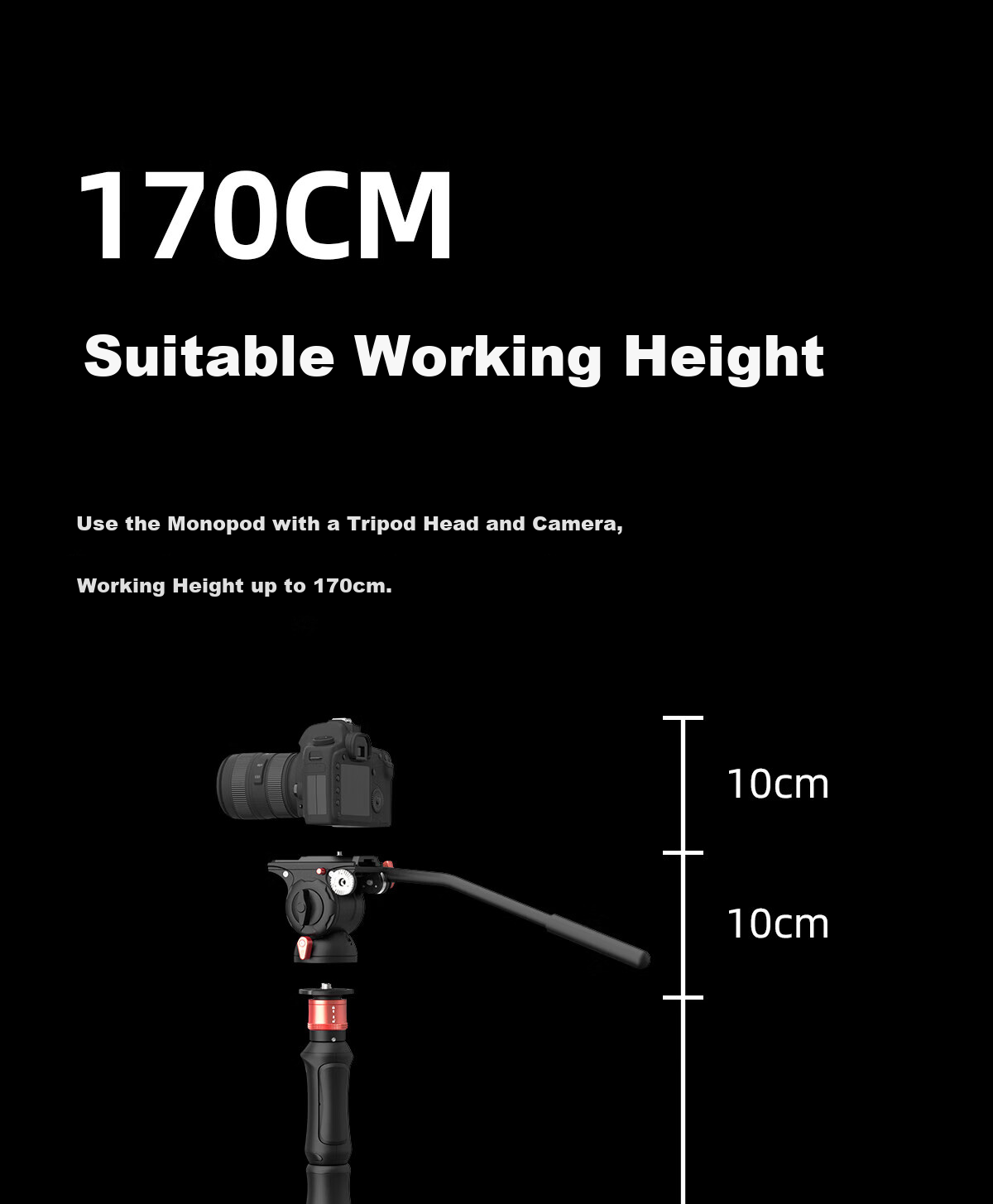 IFOOTAGE Cobra A150S Gen 3 Monopod with One-Touch Elevation Outdoor Portable DSLR Camera Professional Photography Videography Hydraulic Fluid Head Monopod Stand 20