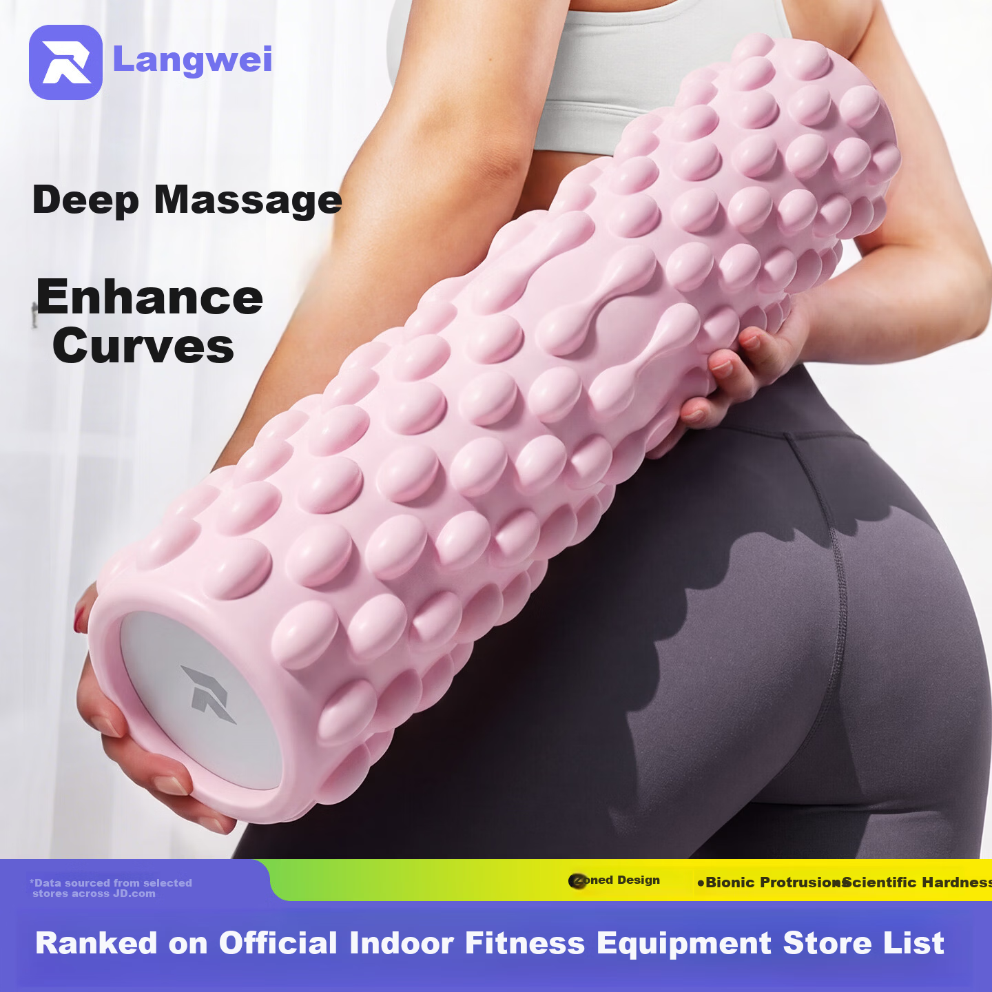 Langwei Foam Roller Muscle Relaxation Spiky Massage Stick Home Yoga Fitness Equipment Roller Massager