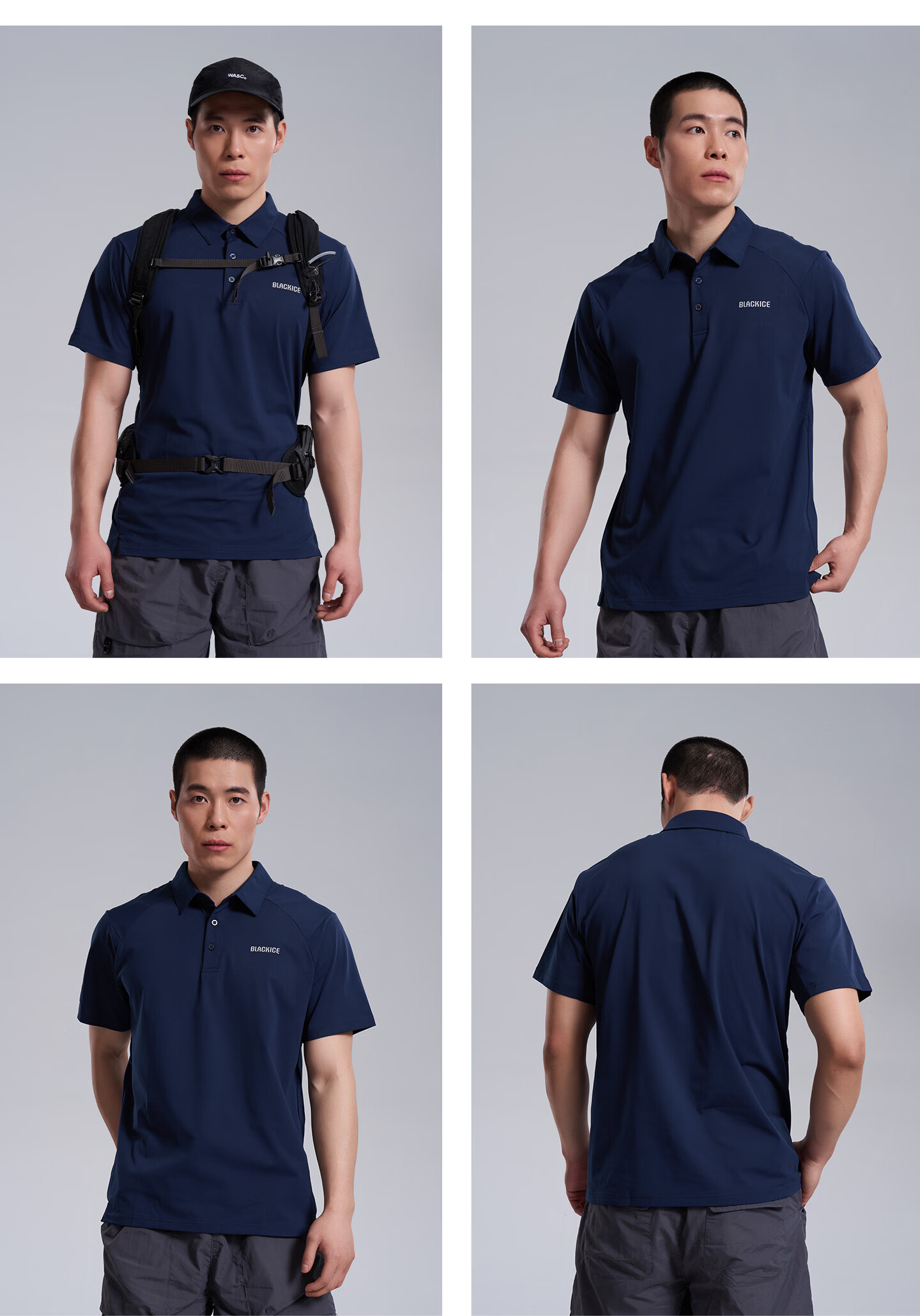 BLACKICE 26 New Outdoor Spring Summer Men's Sun Protection Short Sleeve Antibacterial Polo Shirt Moisture-Wicking Quick-Dry Half Sleeve T-Shirt F1522KH 20