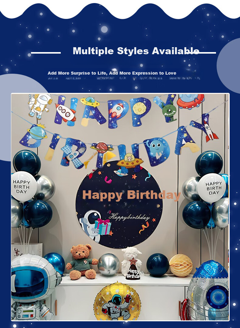 Domeyi Birthday Scene Decoration Boy Girl Birthday Balloon Set Luxury Latex Balloon Set with Lights 7