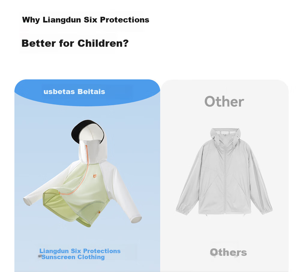 Betis Kids Sunscreen Jacket 3-4 Years Summer Coat Cape Boys Girls Cooling Breathable Sun Protection Hooded Jacket 10
