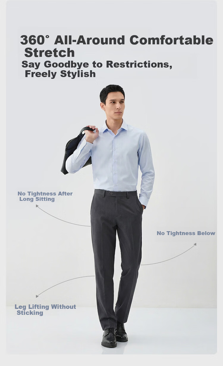 JD Jingzao Men's Spring Summer Casual Trousers Business Suit Pants Straight Loose High-end Black 36 8