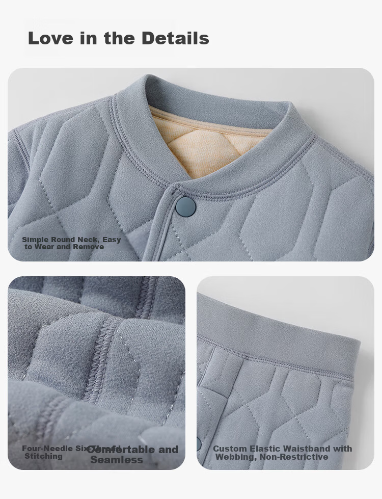 YEEHOO Three-Layer School Uniform Essential Kids Thermal Underwear Anti-Static Boys and Girls Set 10