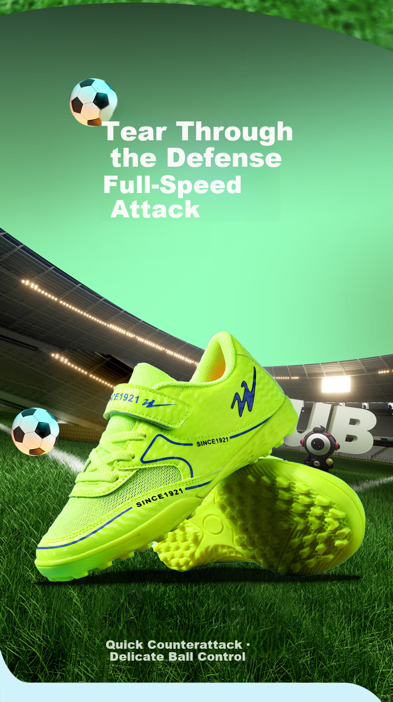 Shuangxing Children's Soccer Shoes TF Turf Studs Velcro Large Kids Student Youth Non-slip Wear-resistant Football Shoes Pink Size 39 1
