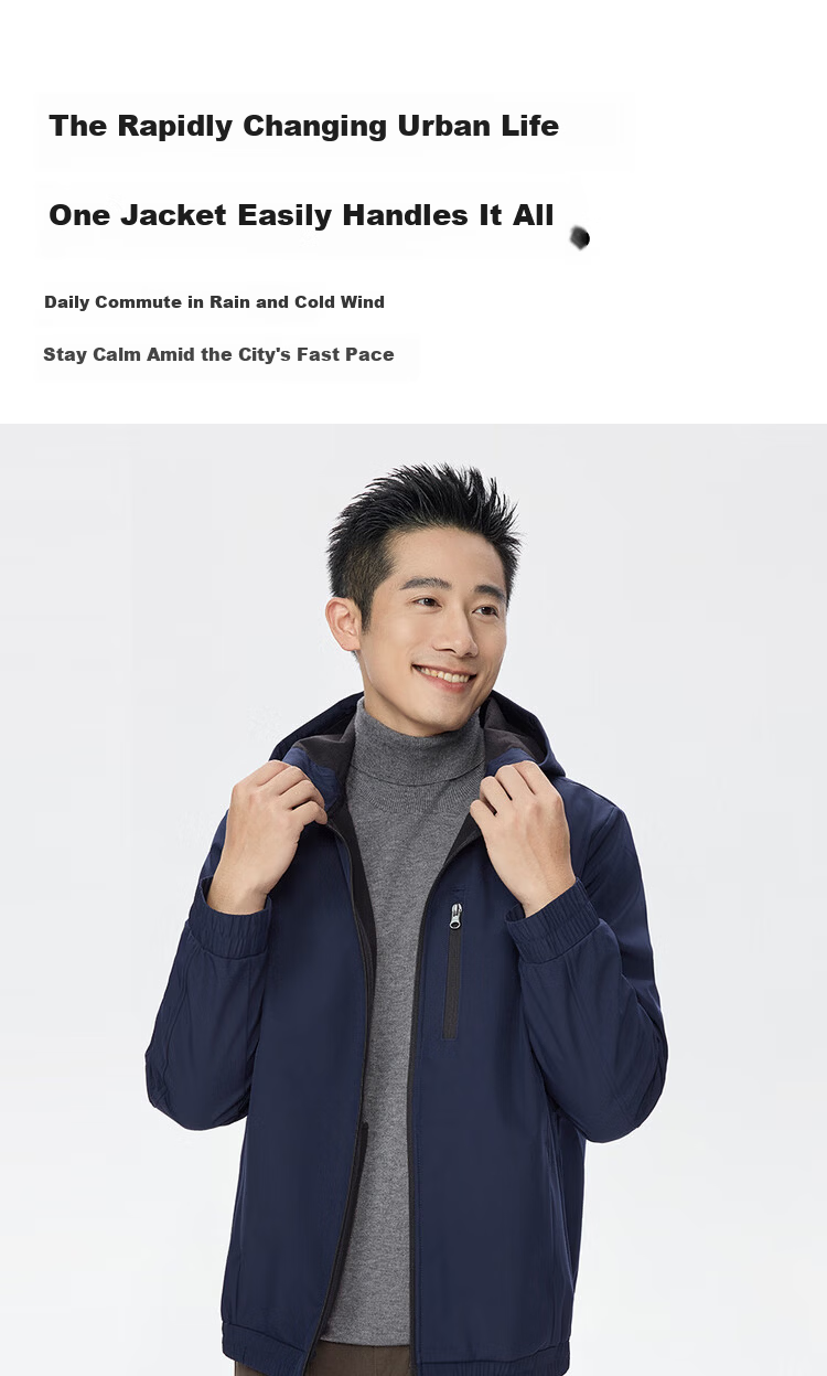 Giordano Men's Windproof Jacket Autumn Winter New Outdoor Water-Repellent Multi-Pocket Hooded Softshell Coat 01075705 4