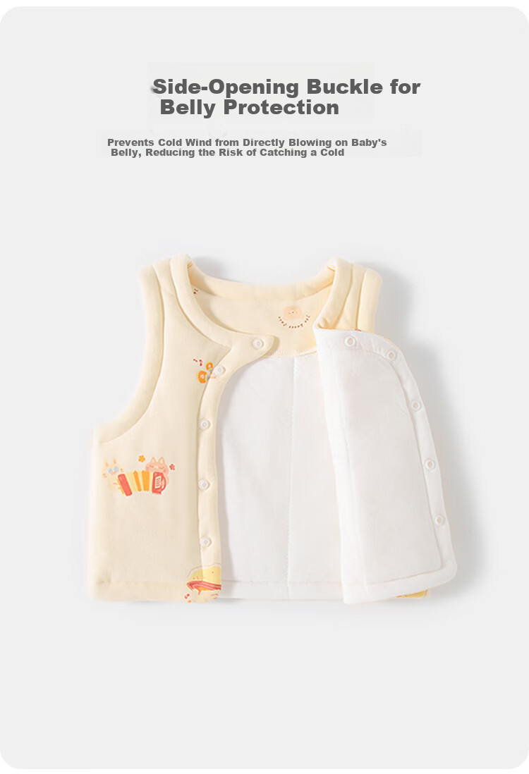 Qiaojiao Duck Baby Vest 220g Newborn Cotton-Padded Sleeveless Jacket Pure Cotton Full Moon Boys Girls Autumn Winter Coat 3