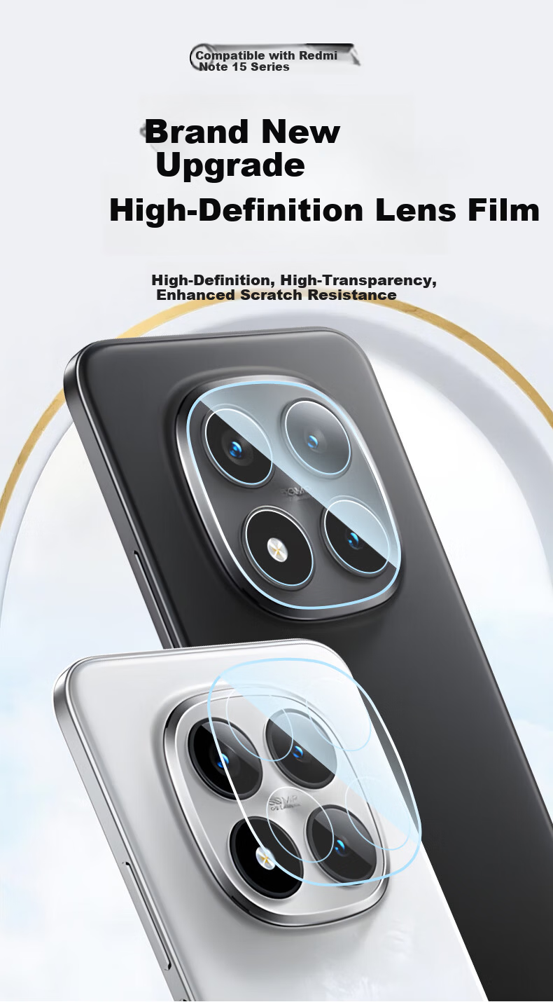 Langling [2 Pieces] Compatible with Redmi Note 15 Pro+ Lens Protector Full Coverage HD Scratch-Resistant Durable Camera Lens Film 1