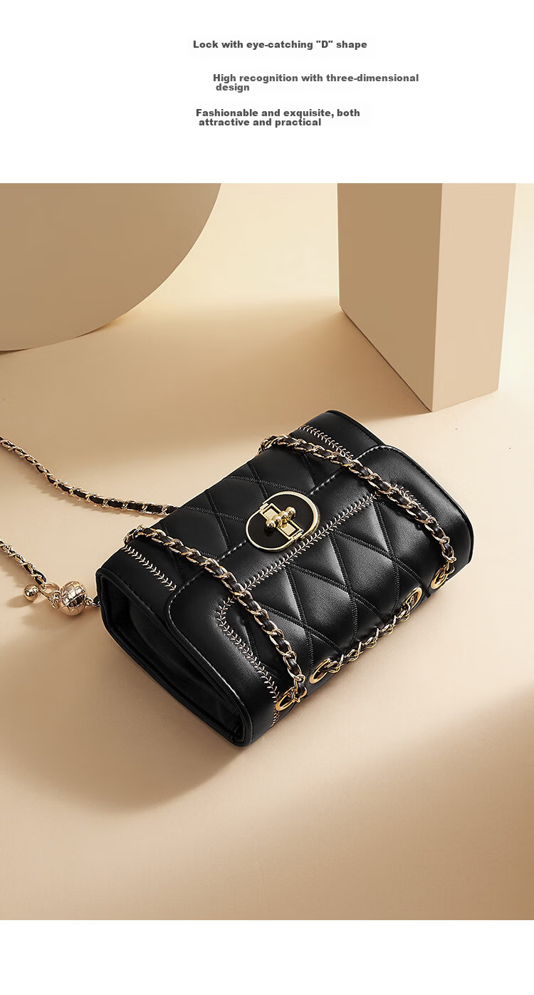 St&Sat Women's Bag 2026 New Shoulder Bag Crossbody Bag Versatile Chain Bag Quilted Small Square Bag Gift for Girlfriend 4