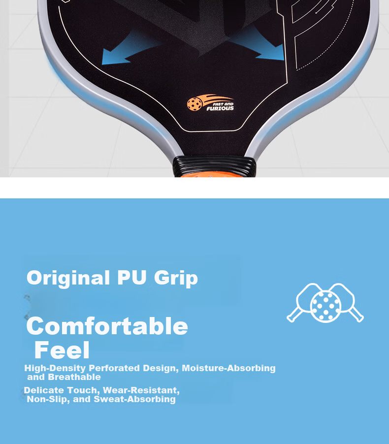 40,000 Kilometers Pickleball Paddle Set Fiberglass Single Paddle PP Honeycomb Core Durable Beginner Practice Paddle Red Feather 8